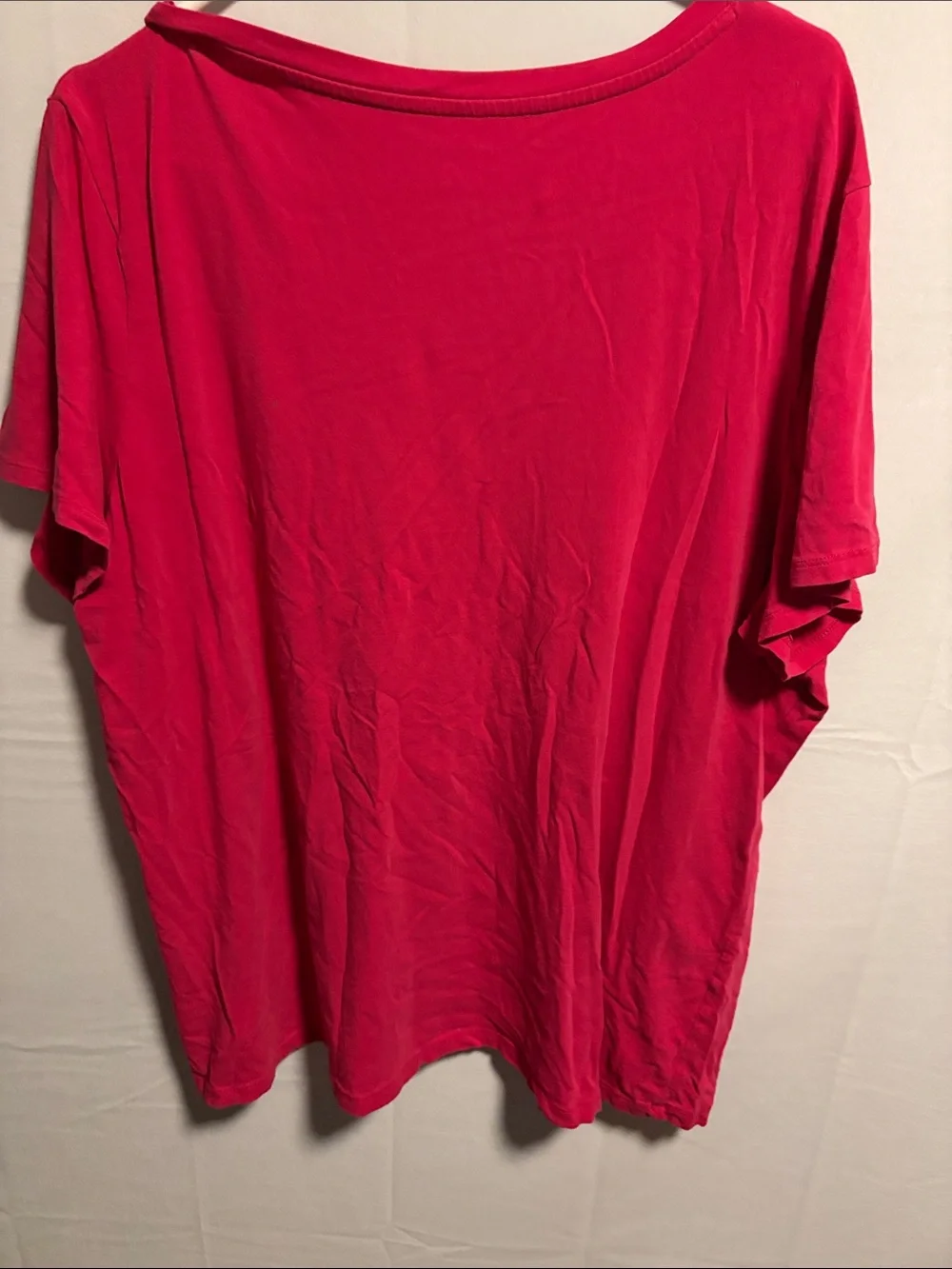 Lord & Taylor Bright Fuchsia V-Neck Short Sleeve Tee - Picture 6 of 8